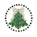 Green Christmas Tree with Silver Bow