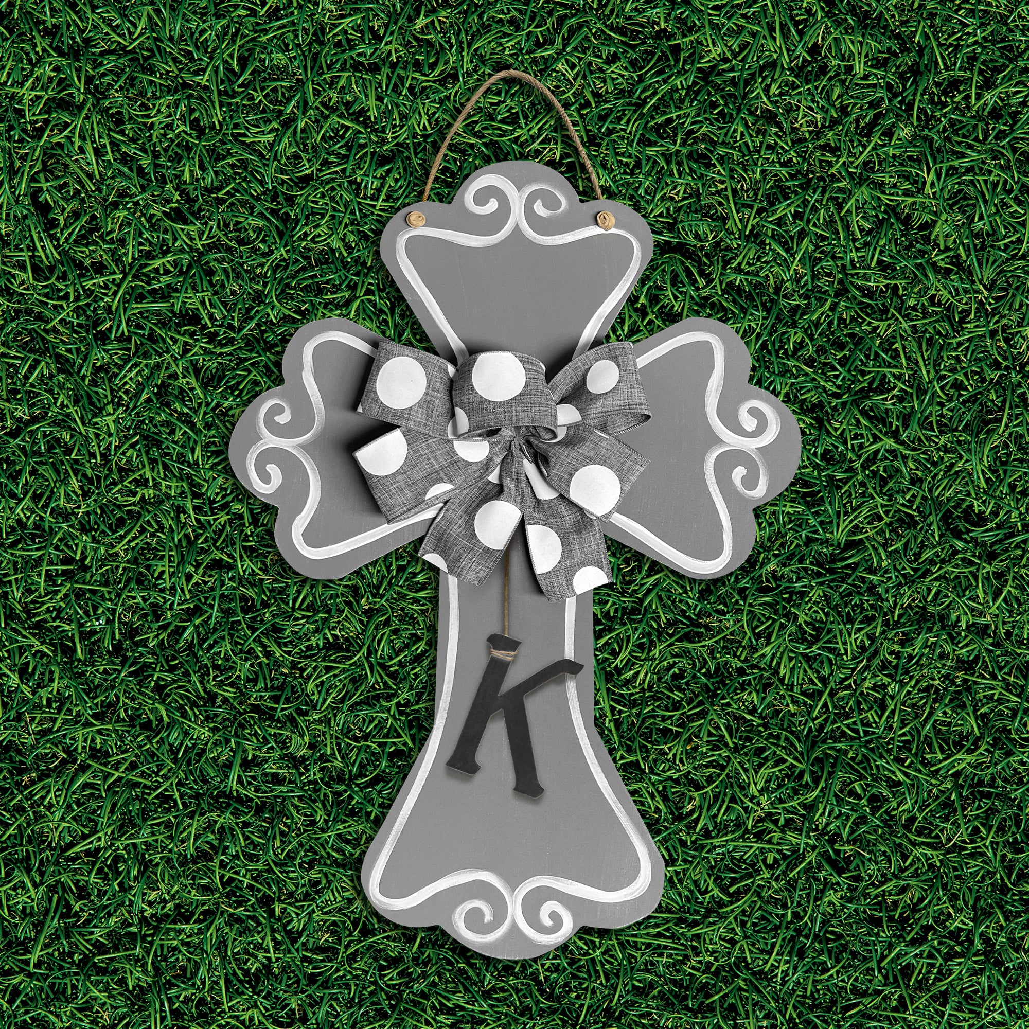 Cross - Scalloped, Grey (Loop design)