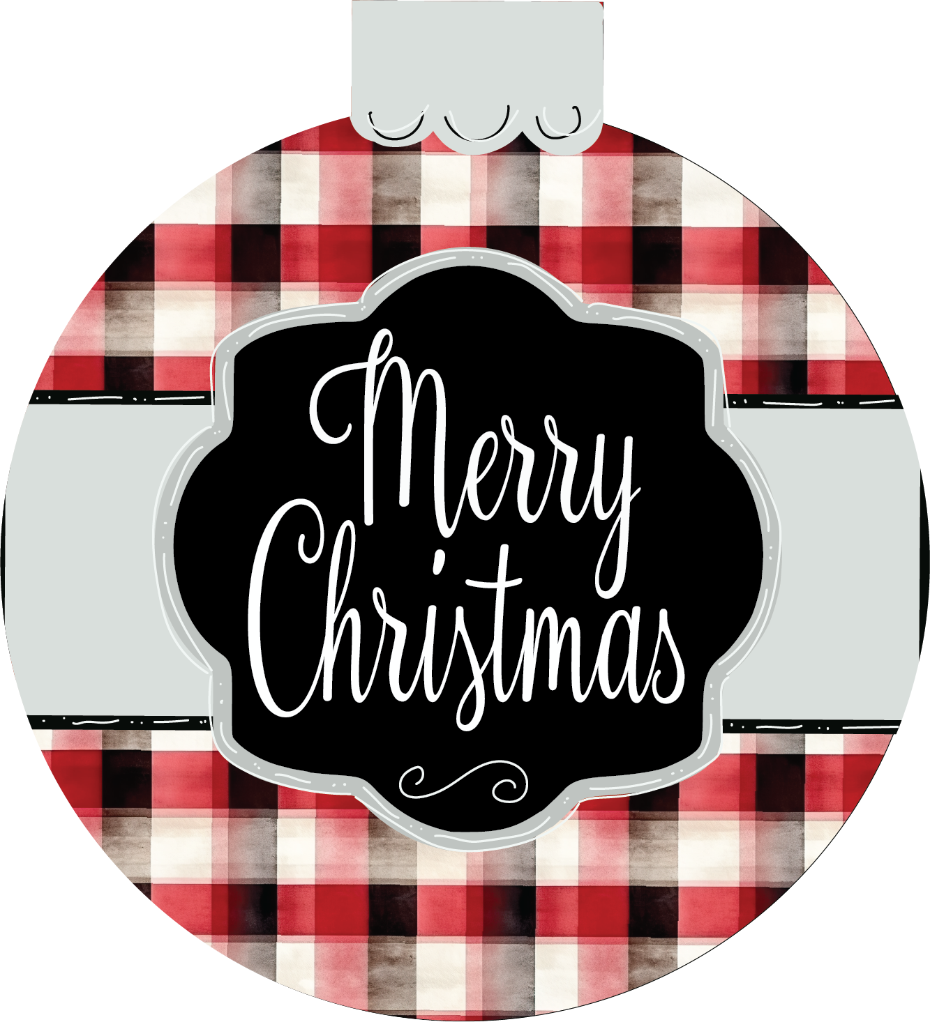 Christmas Ornament Round - Red and Black Buffalo