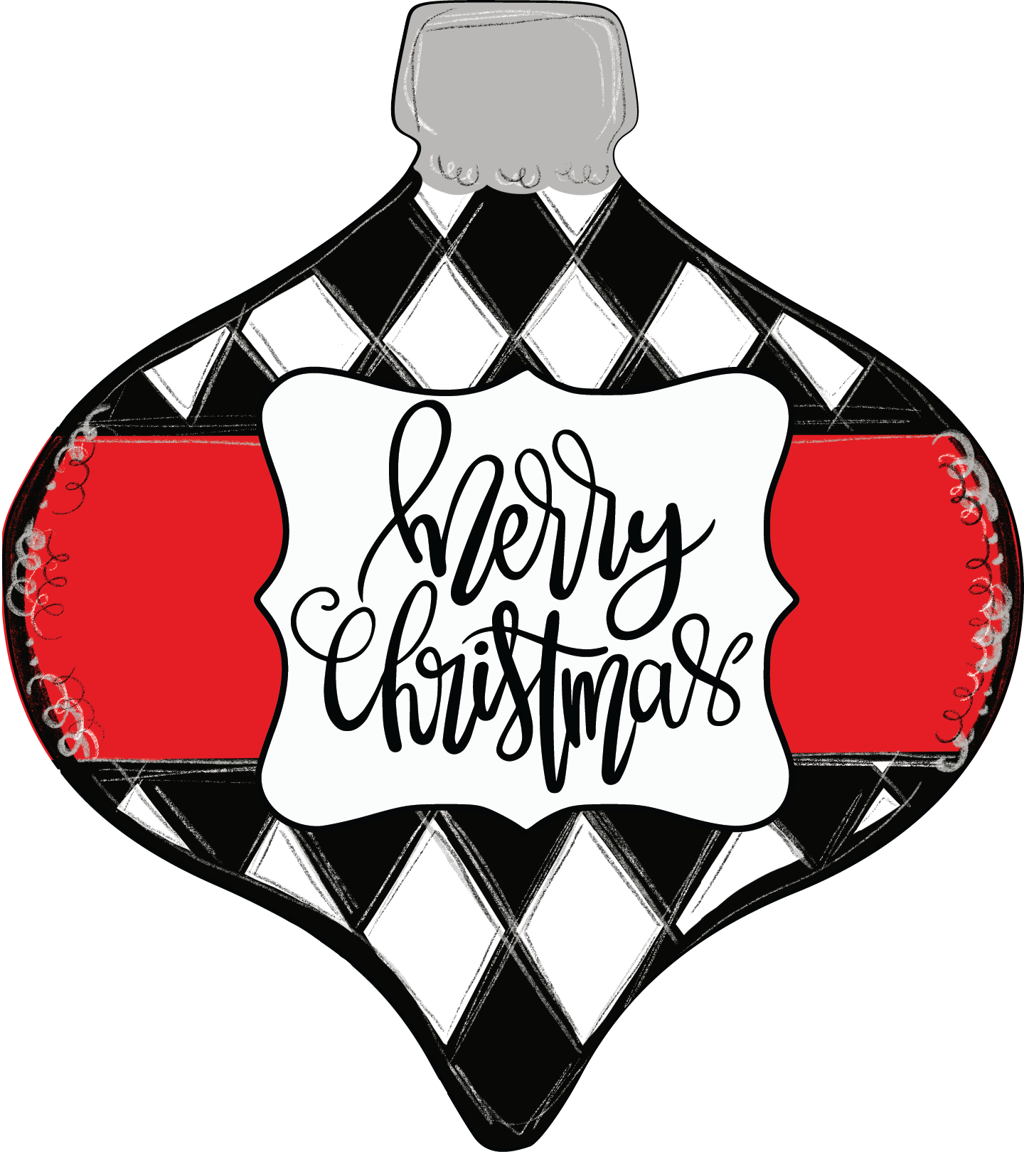 Christmas Ornament Top Shape - Harlequin