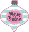 Christmas Ornament Top Shape - Pink and Mint