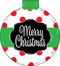 Christmas Ornament Round - White Red Polka Dots