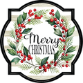Christmas Square Round Merry Christmas Wreath