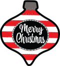 Christmas Ornament Top Shape - Red and Black Stripe