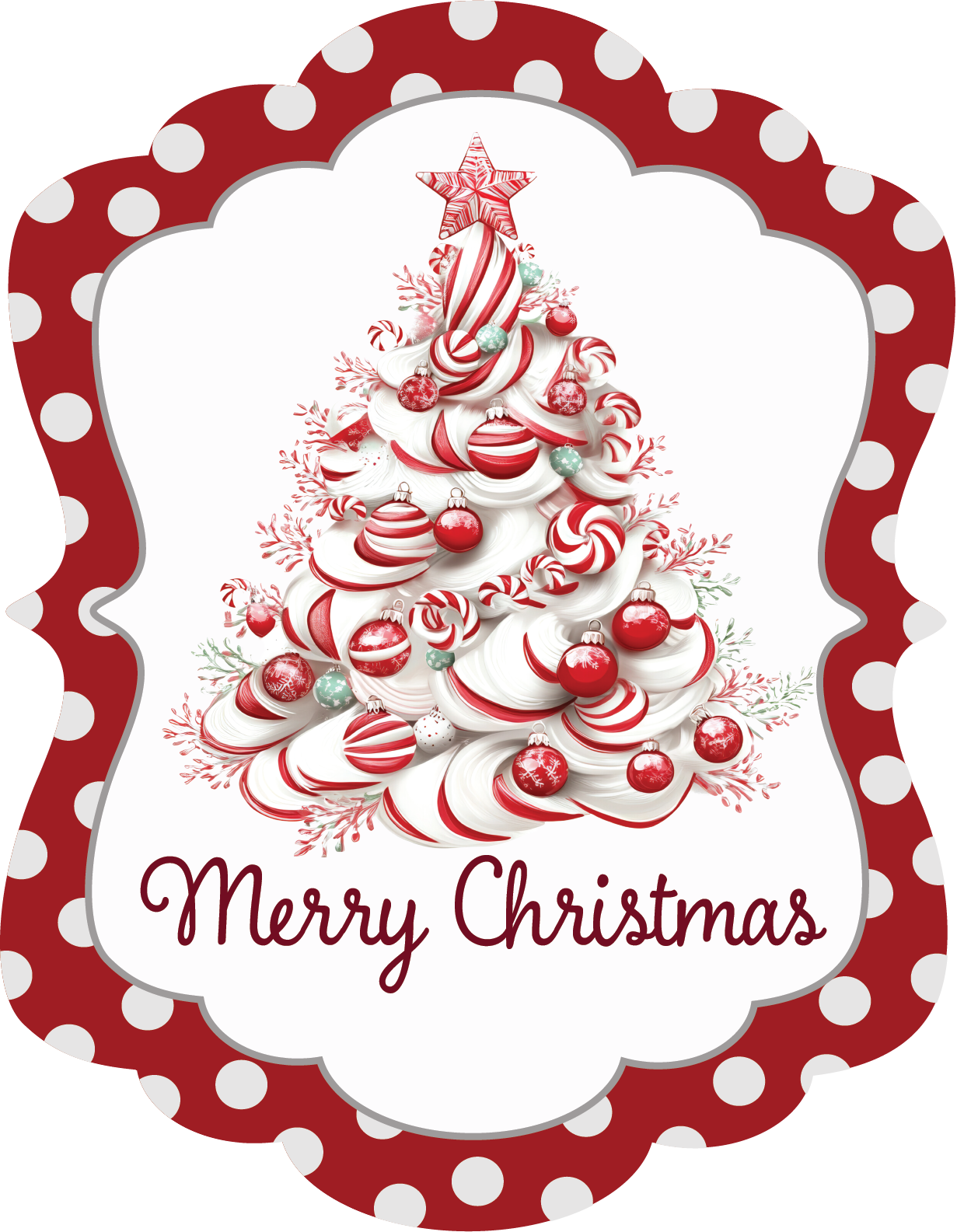 Christmas Whimsical Sign - Peppermint Tree
