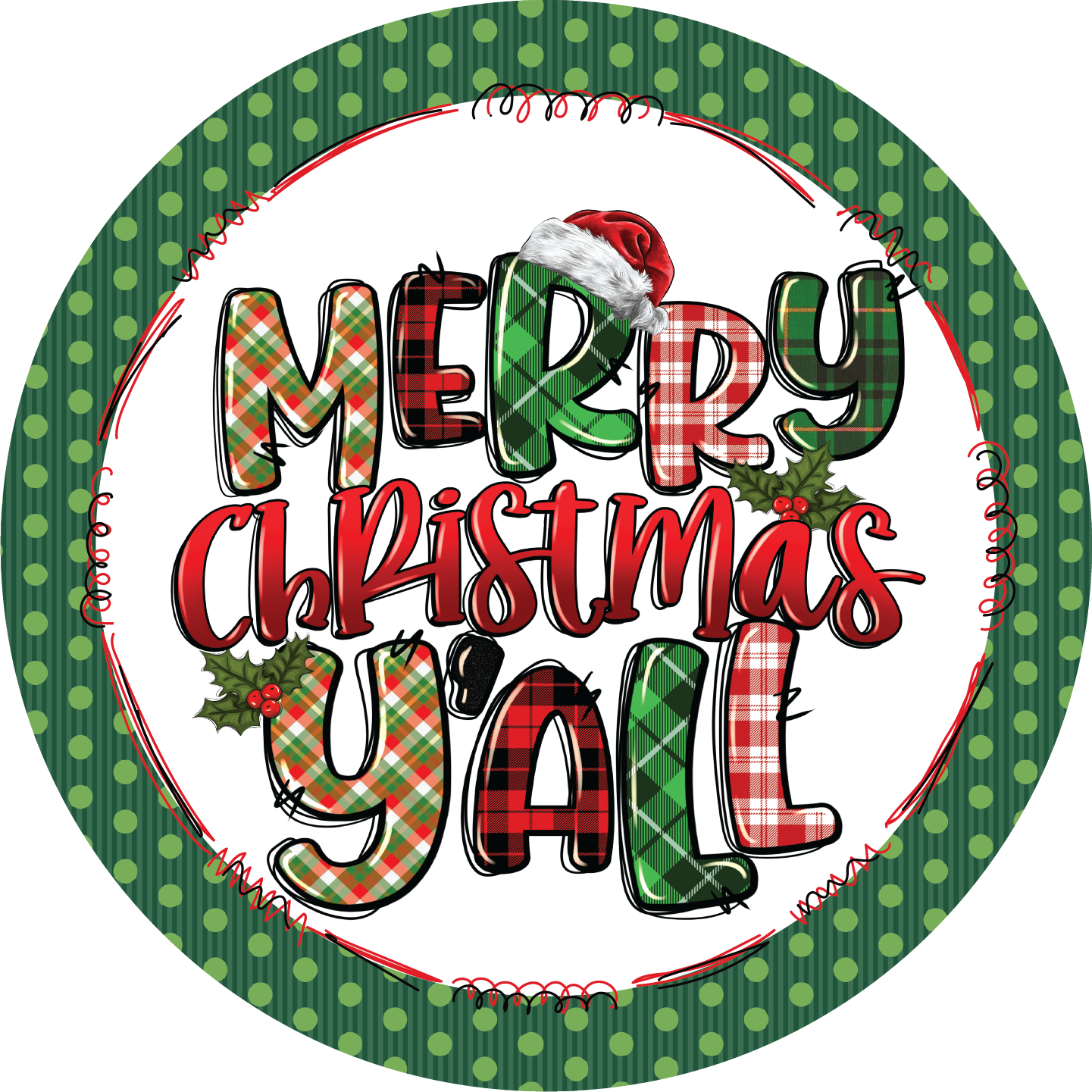 Christmas Circle - Merry Christmas Y'all