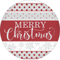 Christmas Circle - Merry Christmas Burgundy and Gray