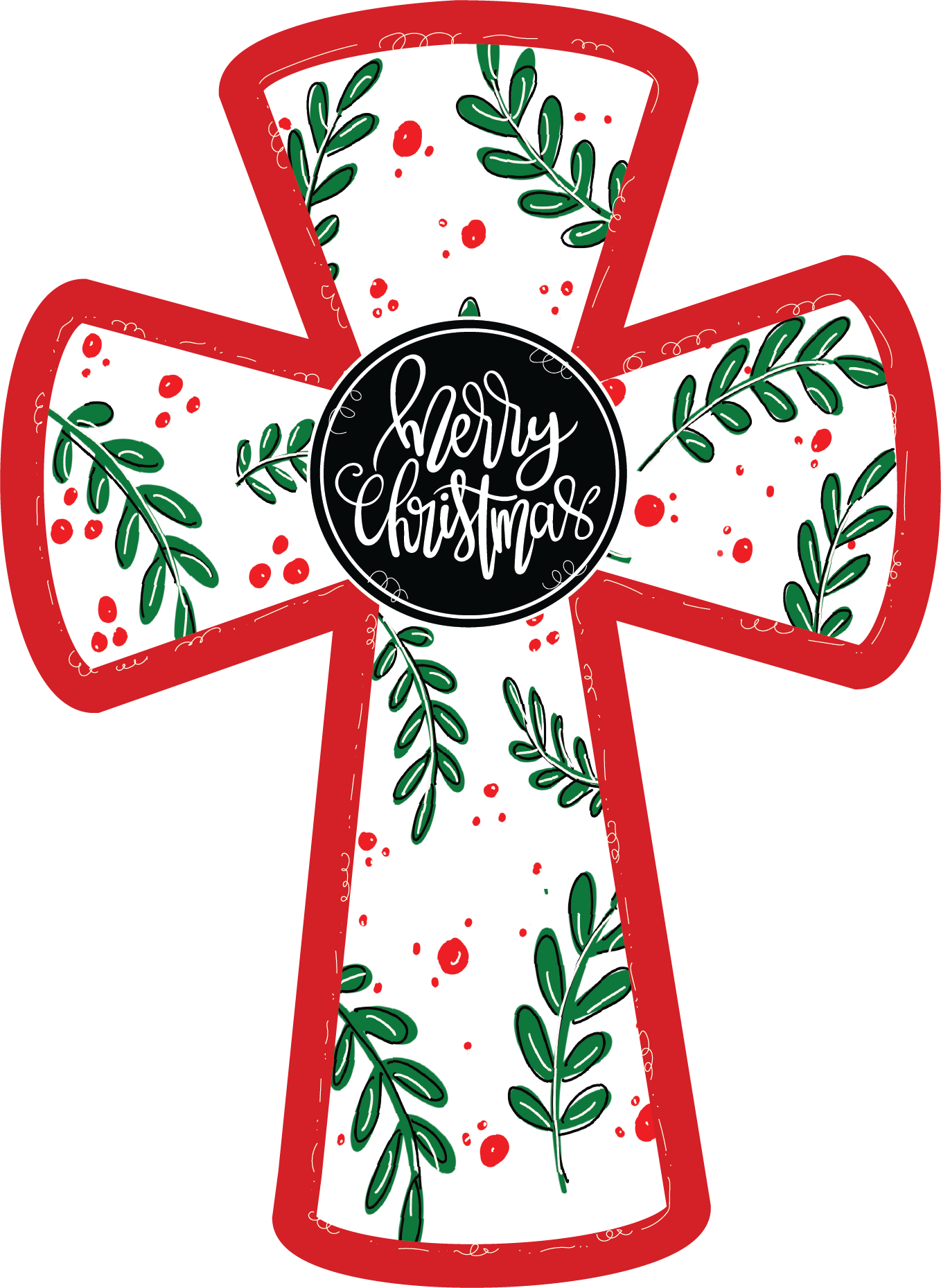 Christmas Cross Holly