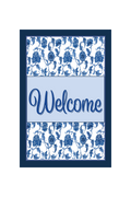 Garden Flag Welcome Blue Chinoiserie