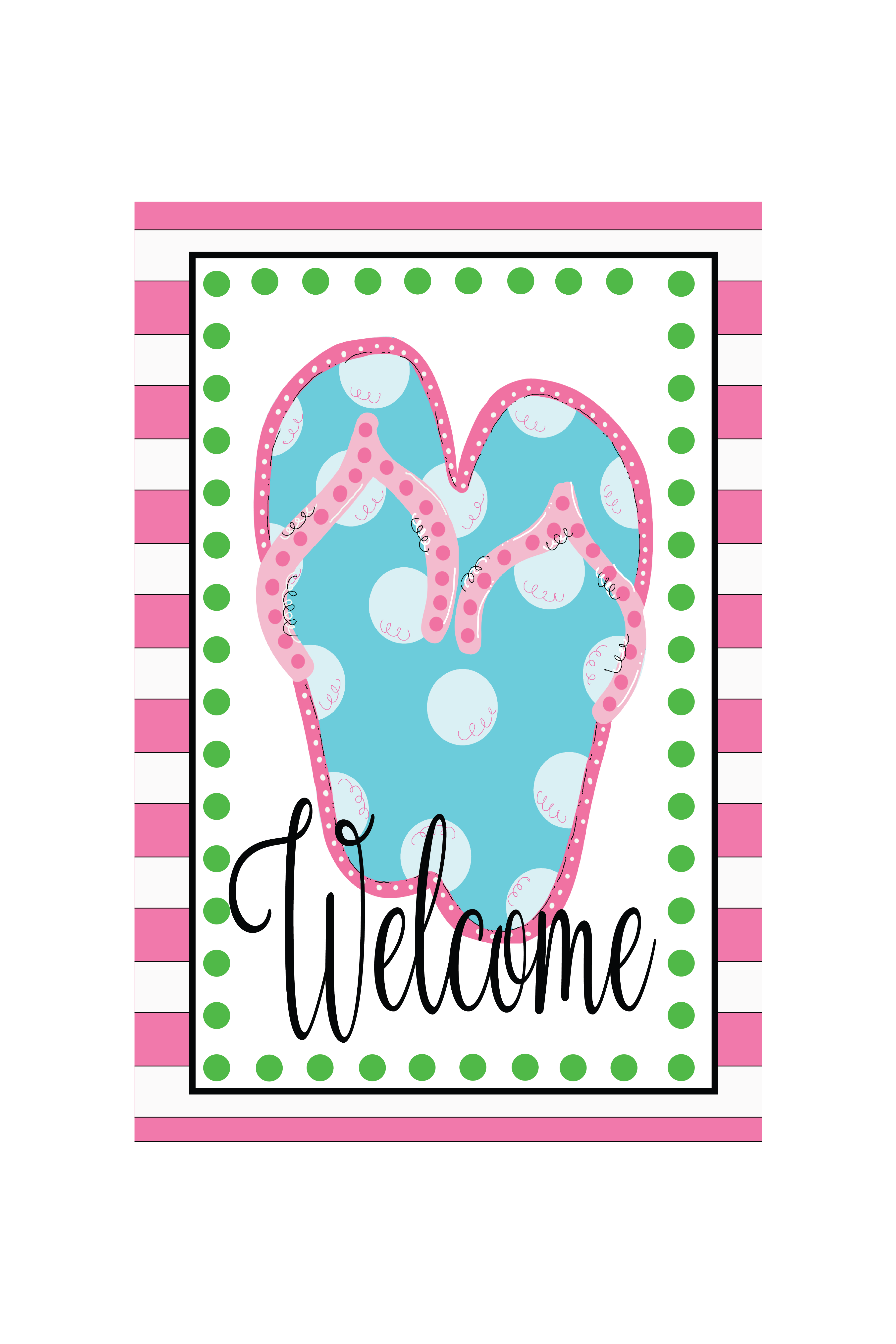 Garden Flag Flip Flops Blue