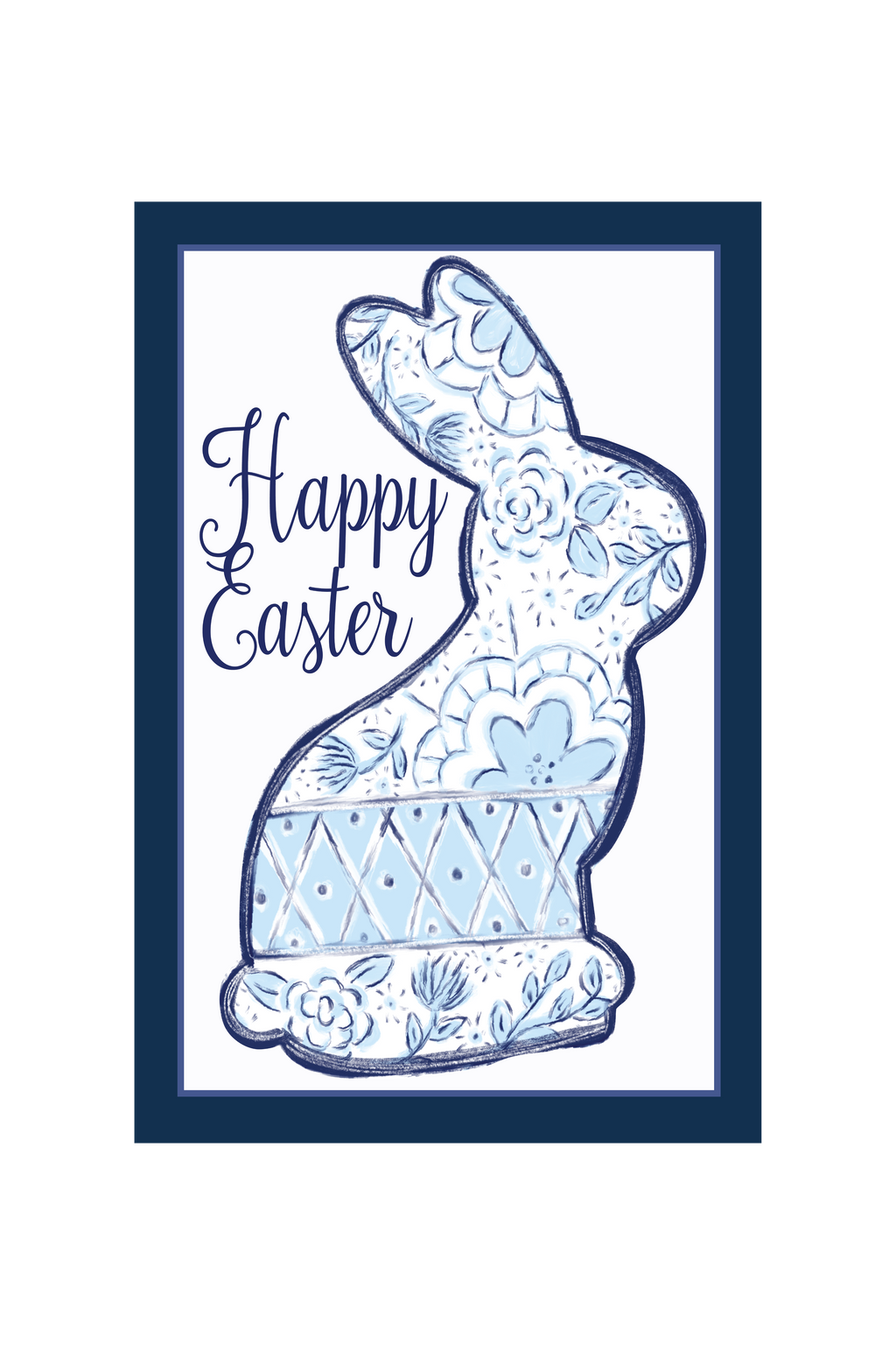 Garden Flag Bunny Blue