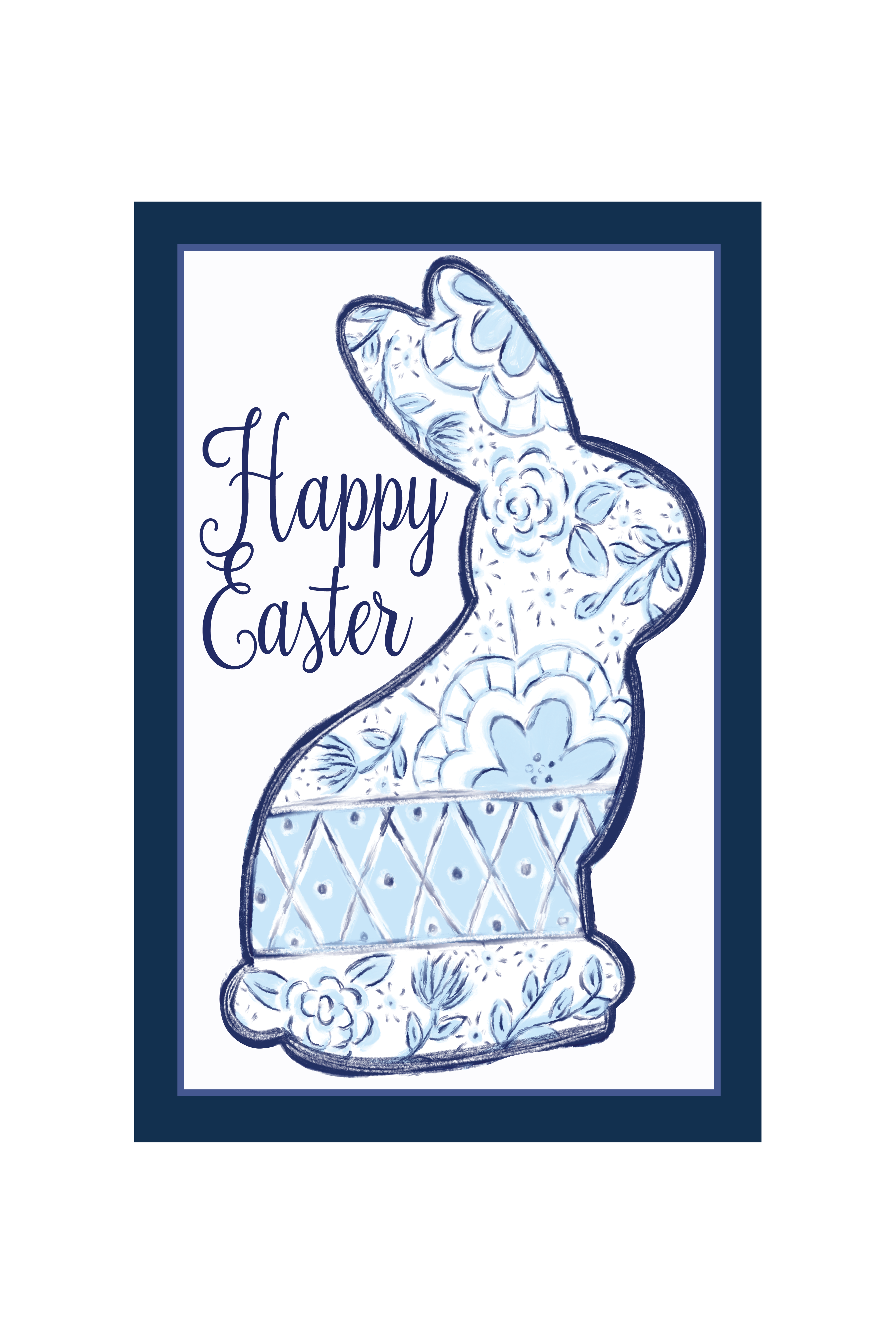 Garden Flag Bunny Blue