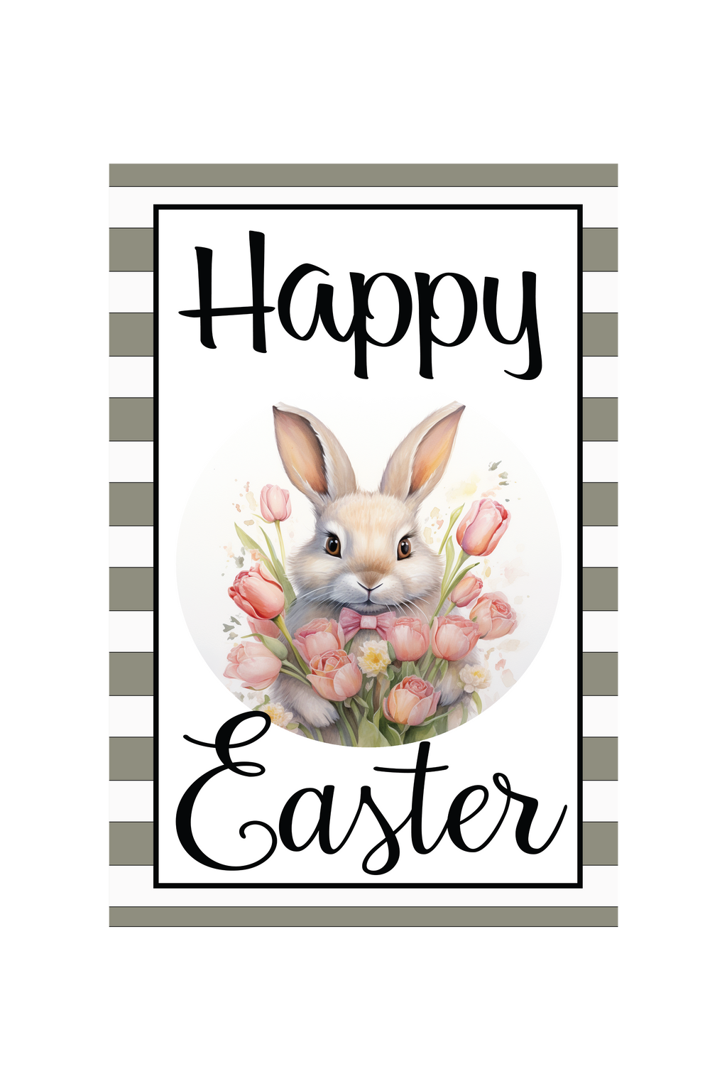 Garden Flag Bunny Pastel Holding Tulips