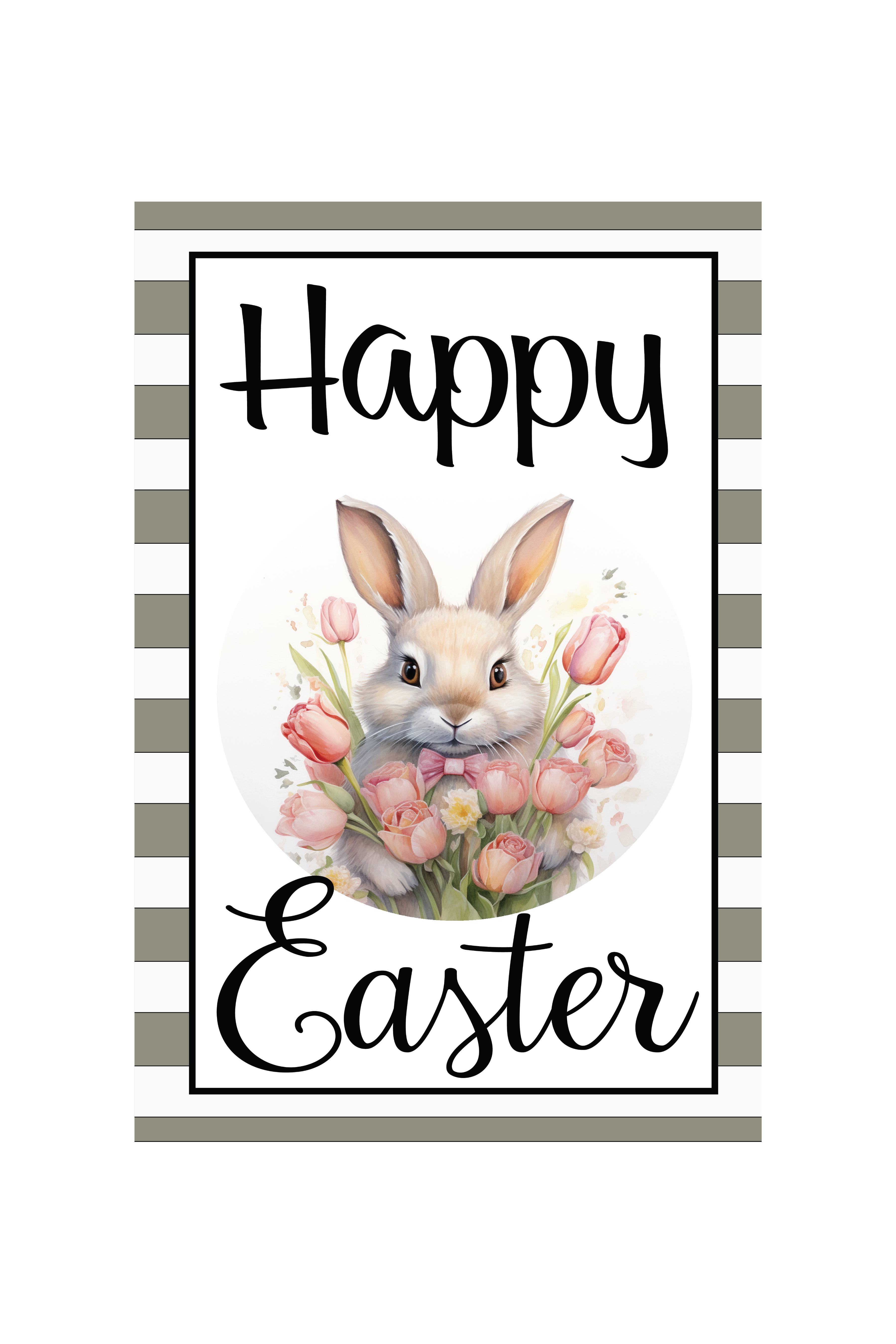 Garden Flag Bunny Pastel Holding Tulips