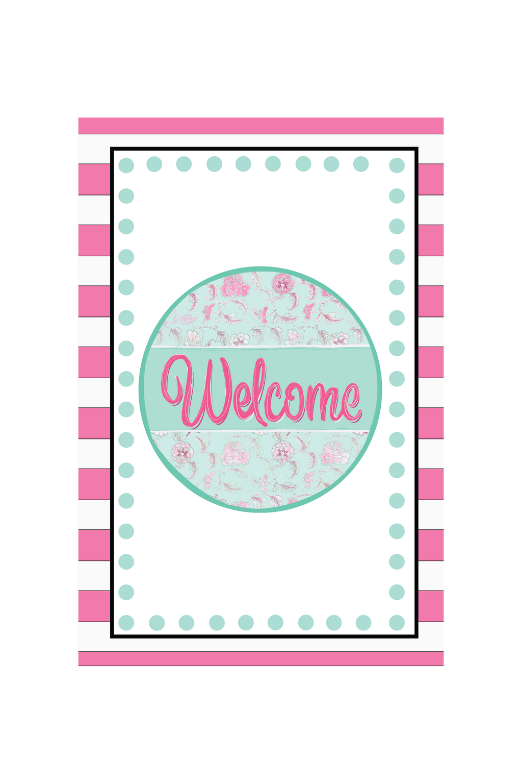 Garden Flag Chinoiserie Welcome Mint