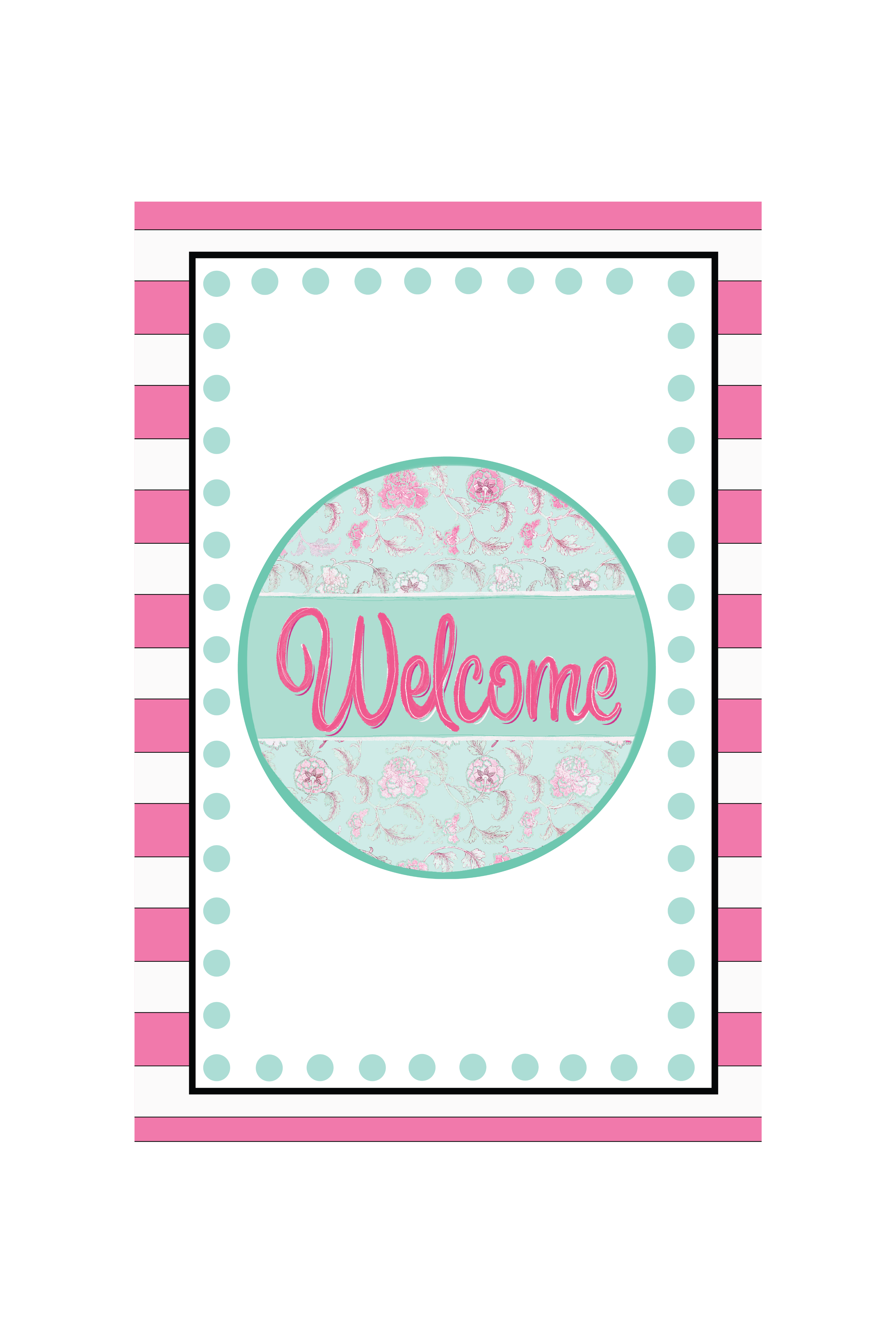 Garden Flag Chinoiserie Welcome Mint