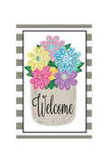 Garden Flag Mason Jar Flowers Tan