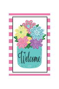 Garden Flag Mason Jar Flowers Teal