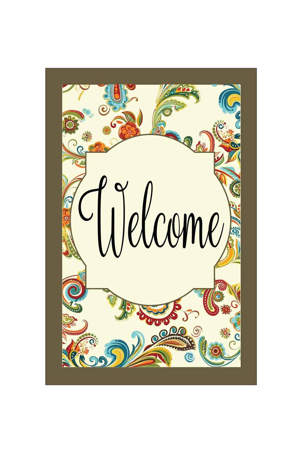 Garden Flag Welcome Paisley Sage