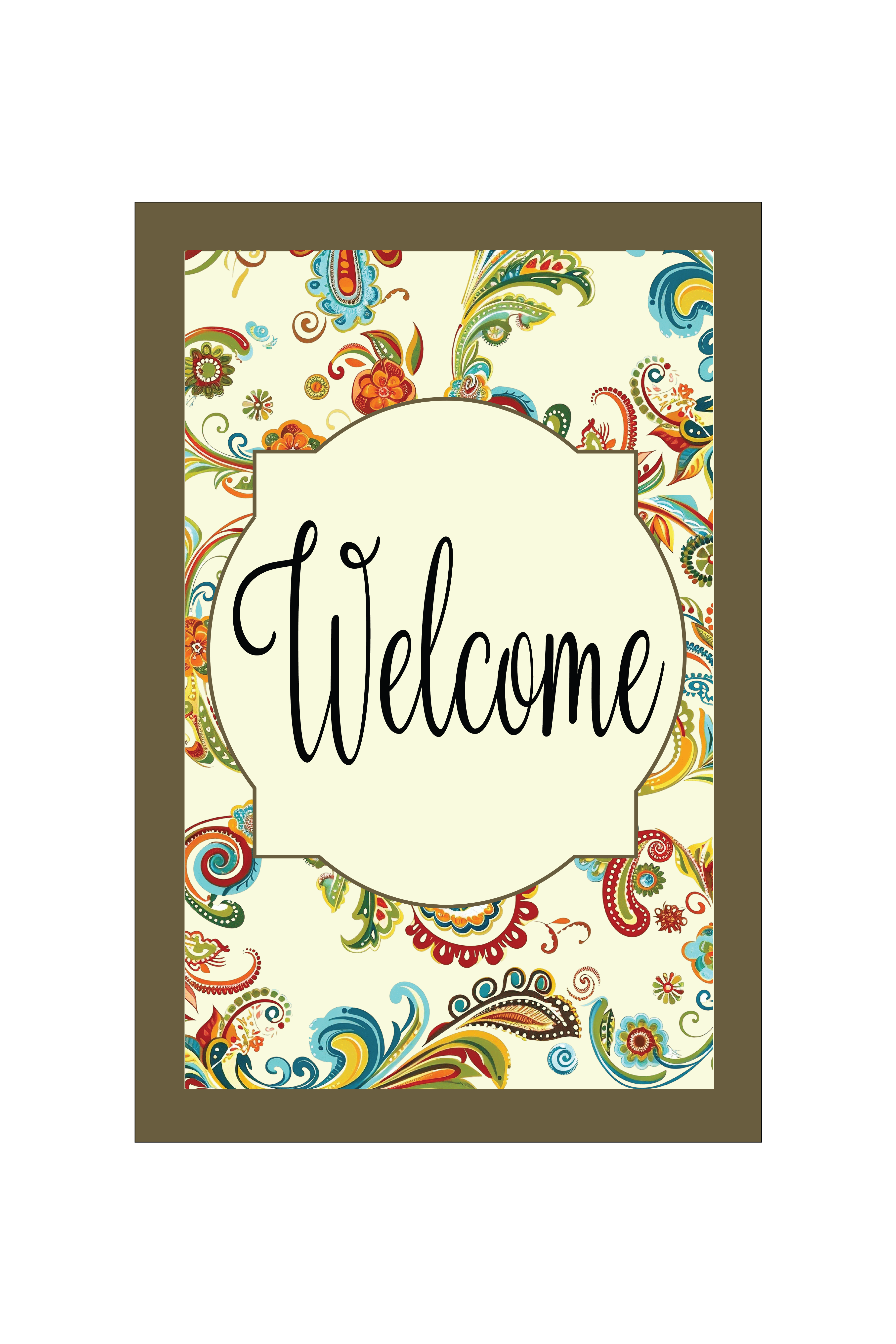 Garden Flag Welcome Paisley Sage