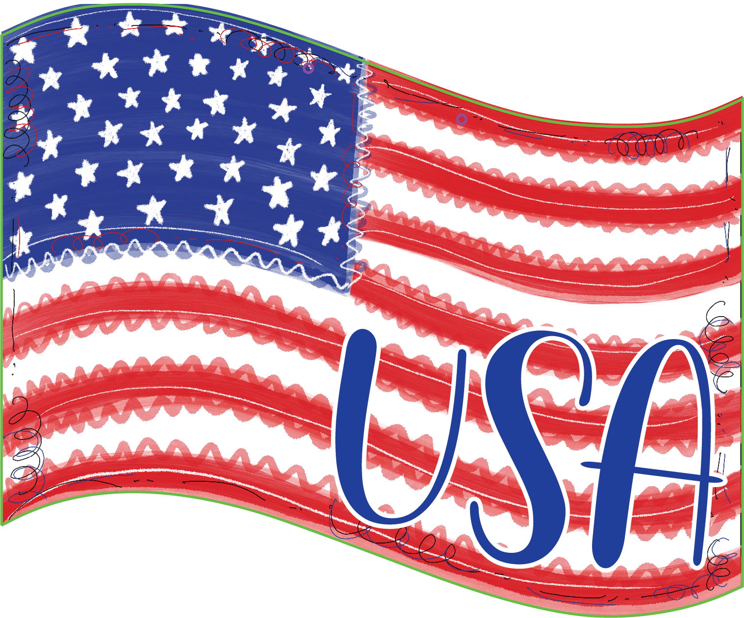 Flag Door Hanger - USA