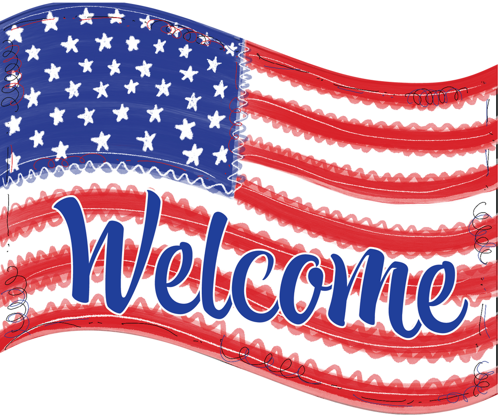 Flag Door Hanger - USA