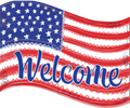 Flag Door Hanger - Welcome