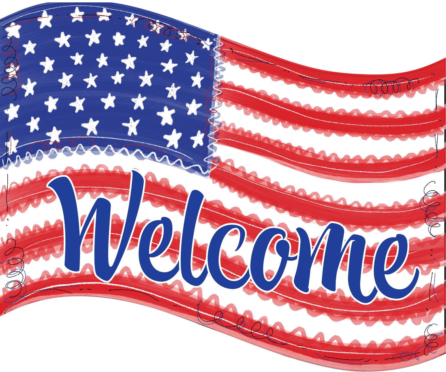 Flag Door Hanger - USA