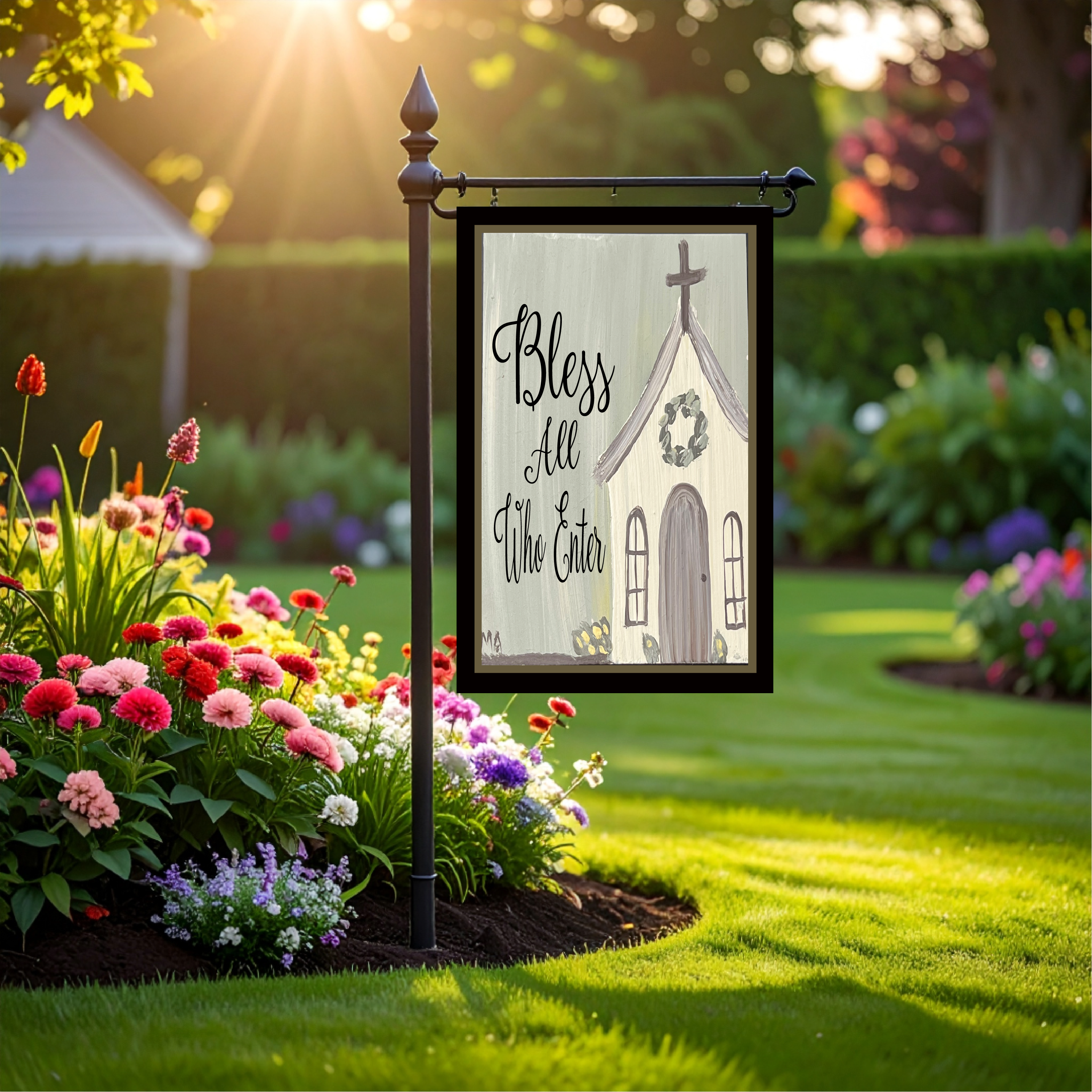 Garden Flag Bless All Who Enter