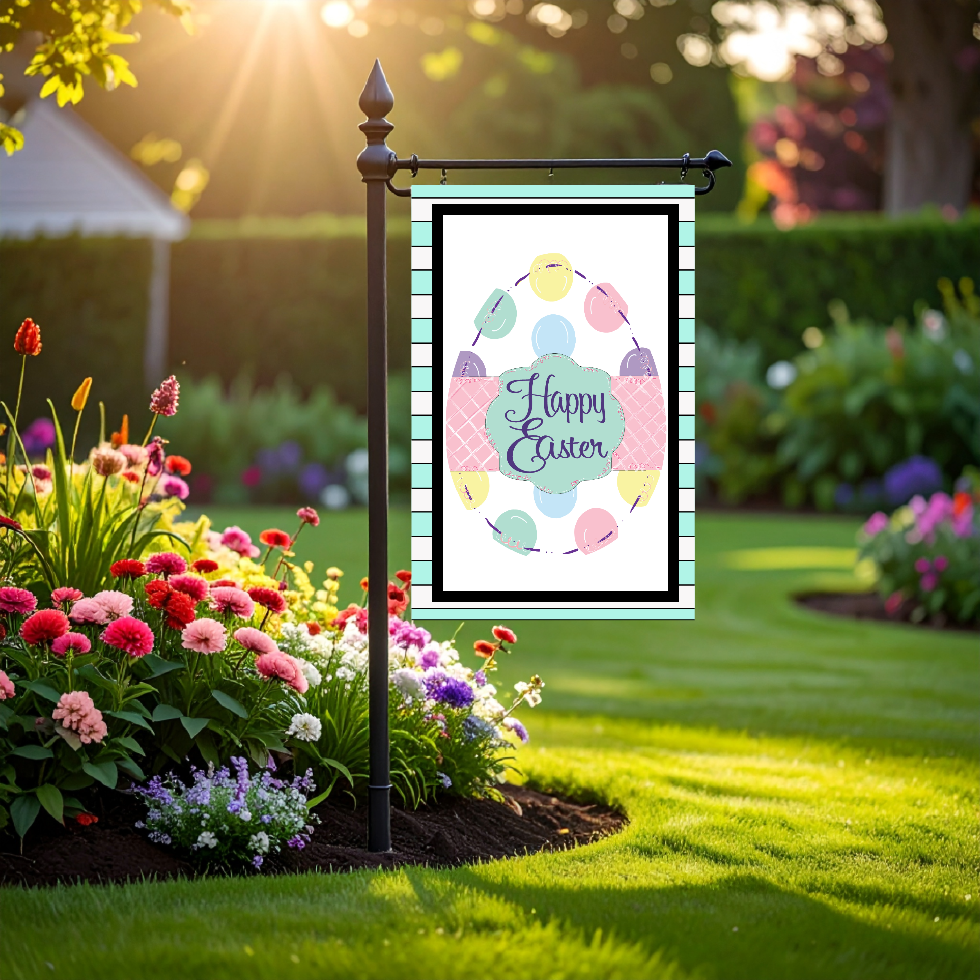 Garden Flag Easter Egg Polka Dot