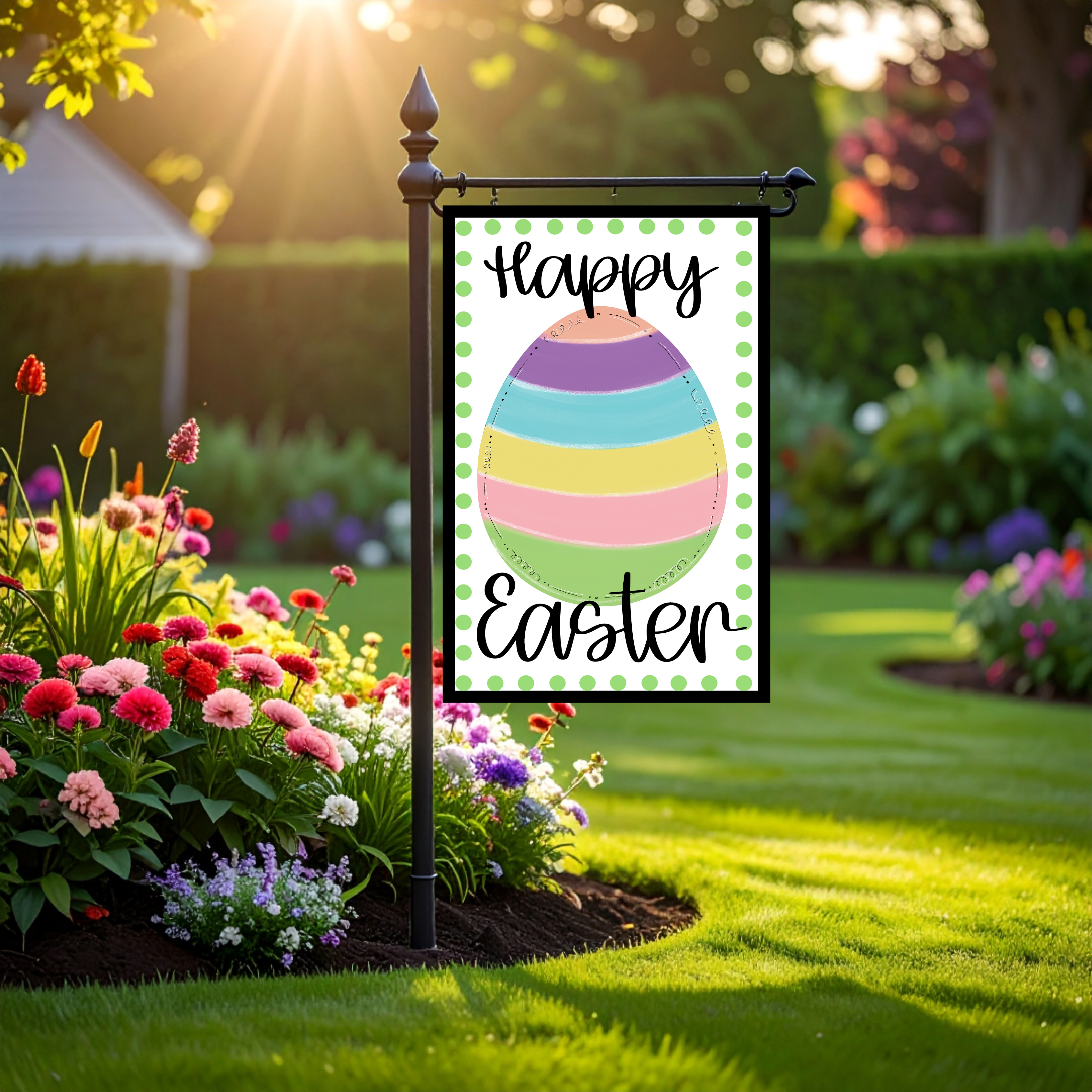 Garden Flag Easter Egg Stripe