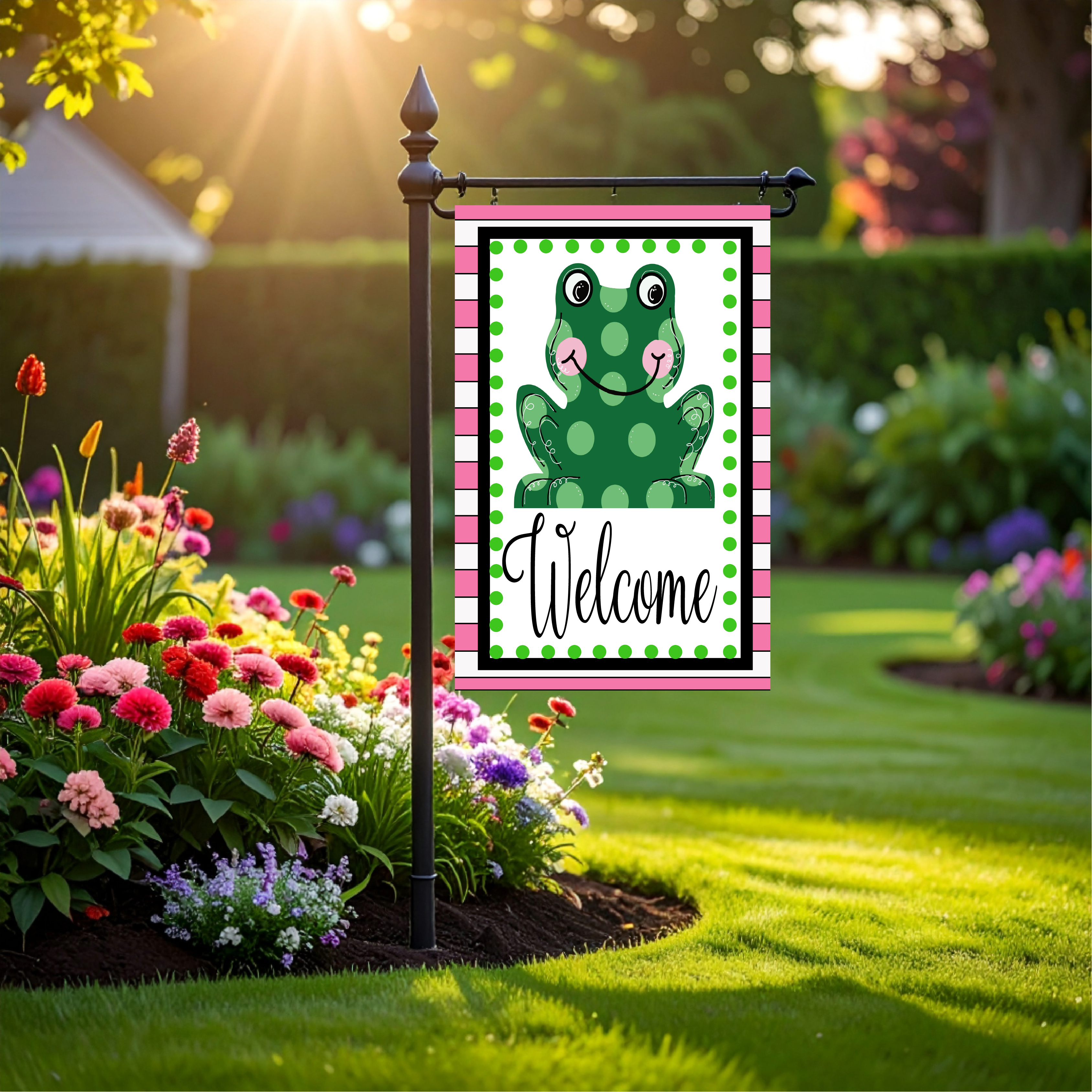 Garden Flag Frog