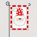 Garden Flag Santa with Red and White Hat