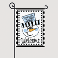 Garden Flag Snowman Whimsical Blue