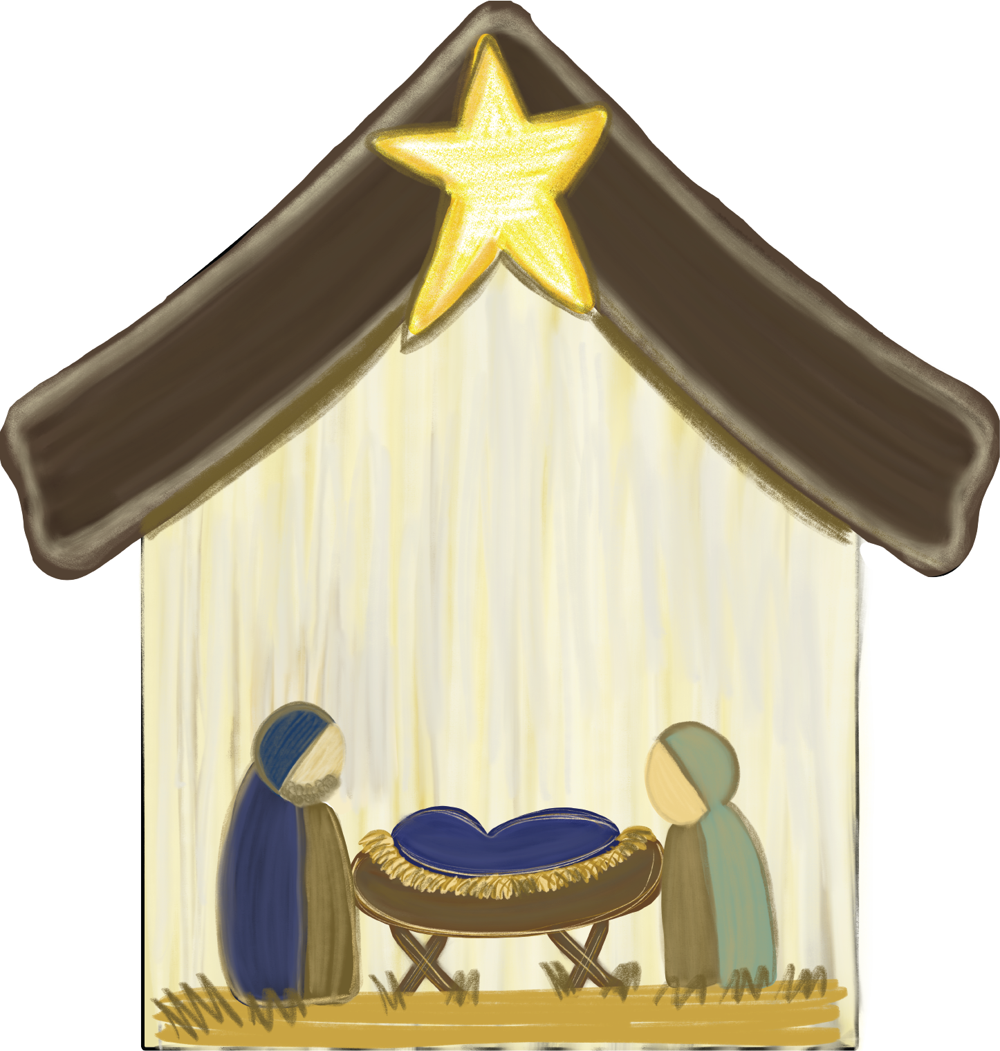 Christmas Manger - Blank
