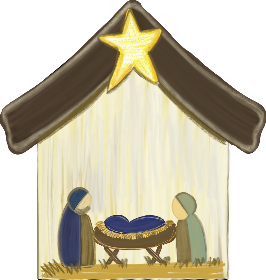 Christmas Manger - For Unto To Us A Child Is Born