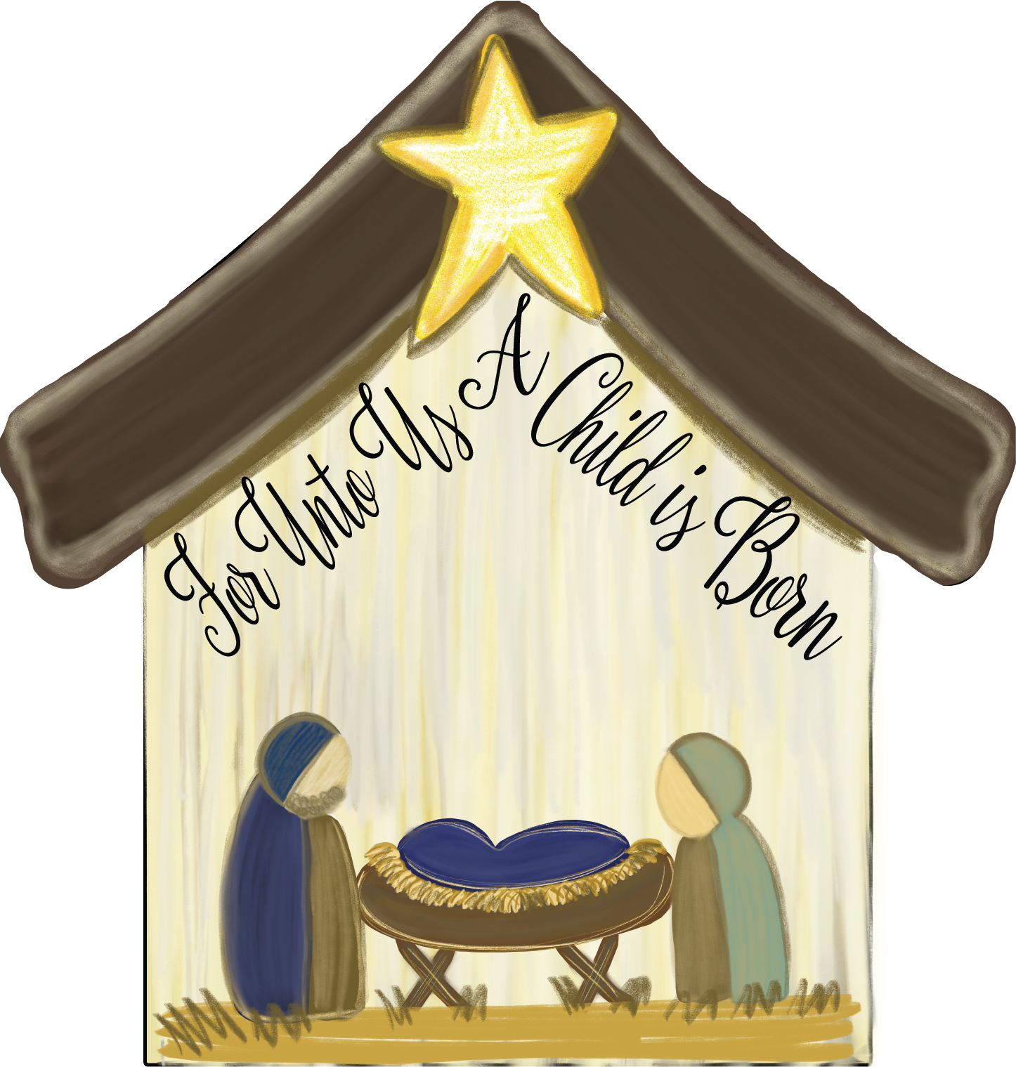 Christmas Manger - Blank