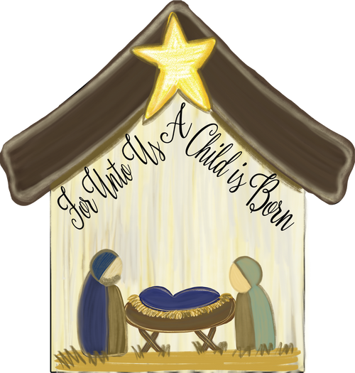 Christmas Manger - Blank