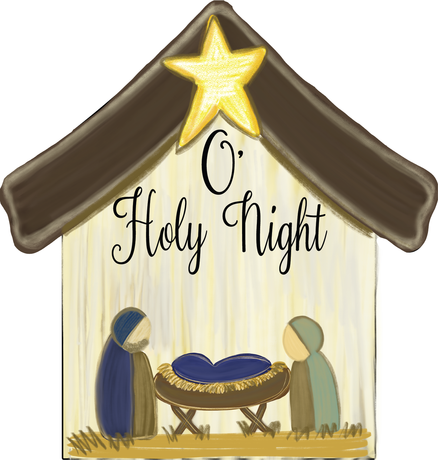 Christmas Manger - For Unto To Us A Child Is Born