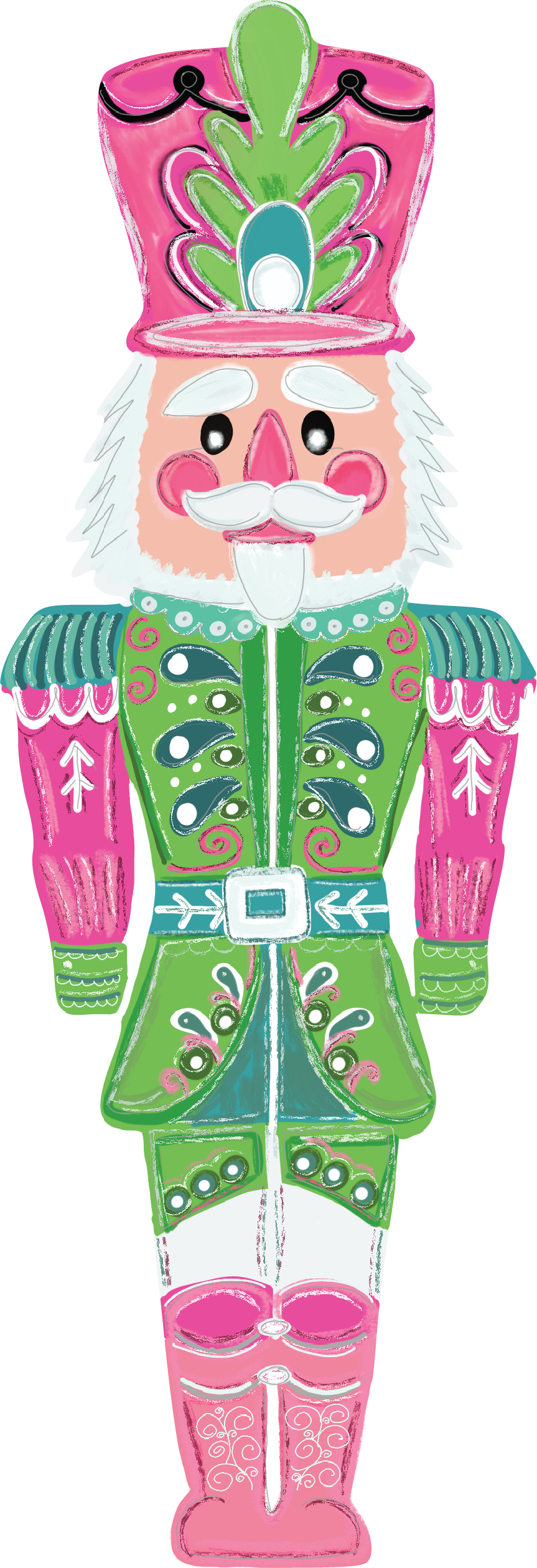 Nutcracker Pink and Green Tall