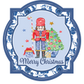 Nutcracker Square Round Blue Chinoiserie