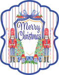 Whimsical Blue Nutcracker Merry Christmas