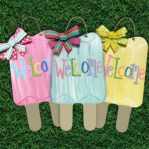 Blue Popsicle Door Hanger