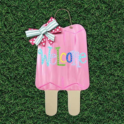 Pink Popsicle Door Hanger