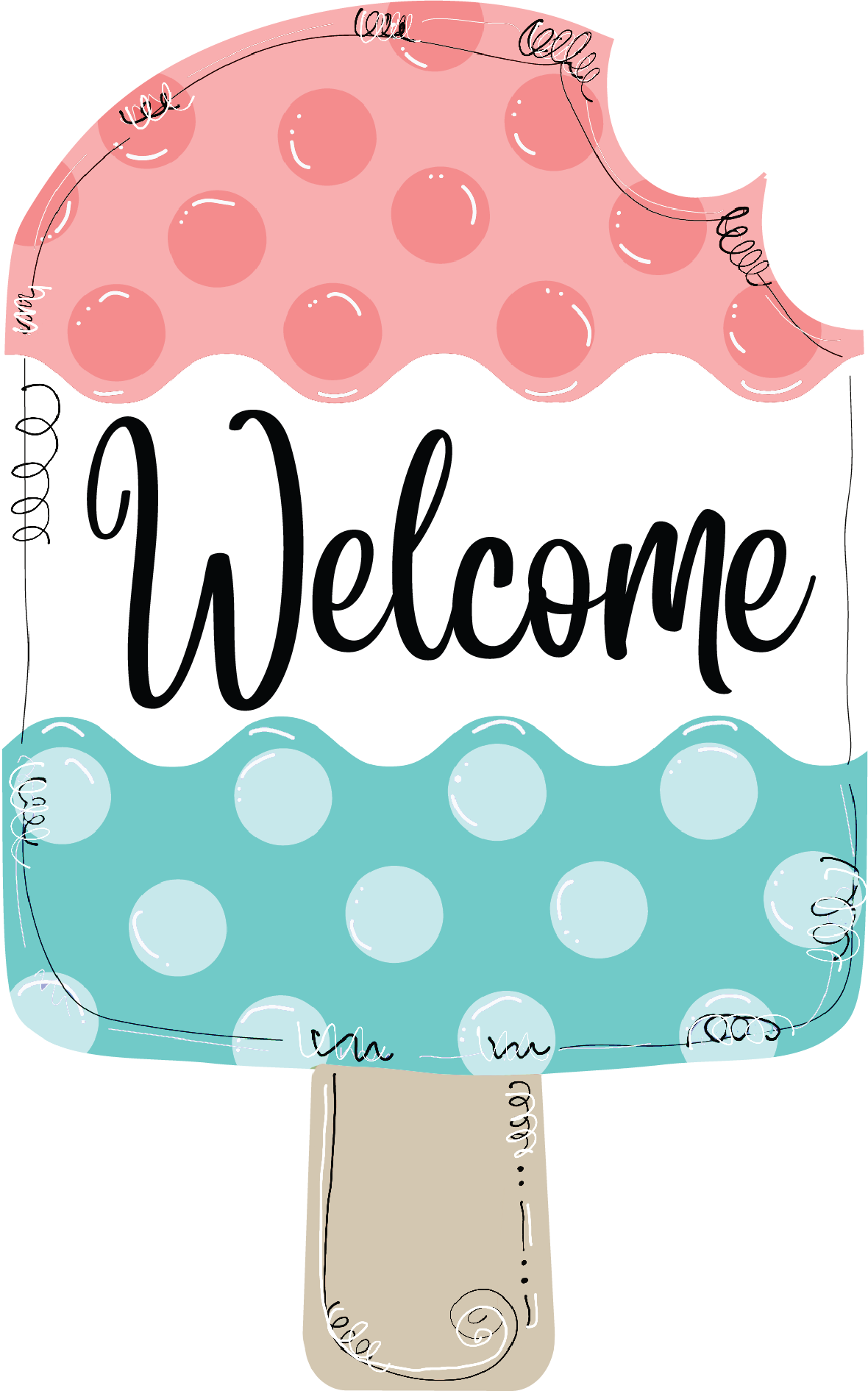 Popsicle Pink and Teal - Welcome