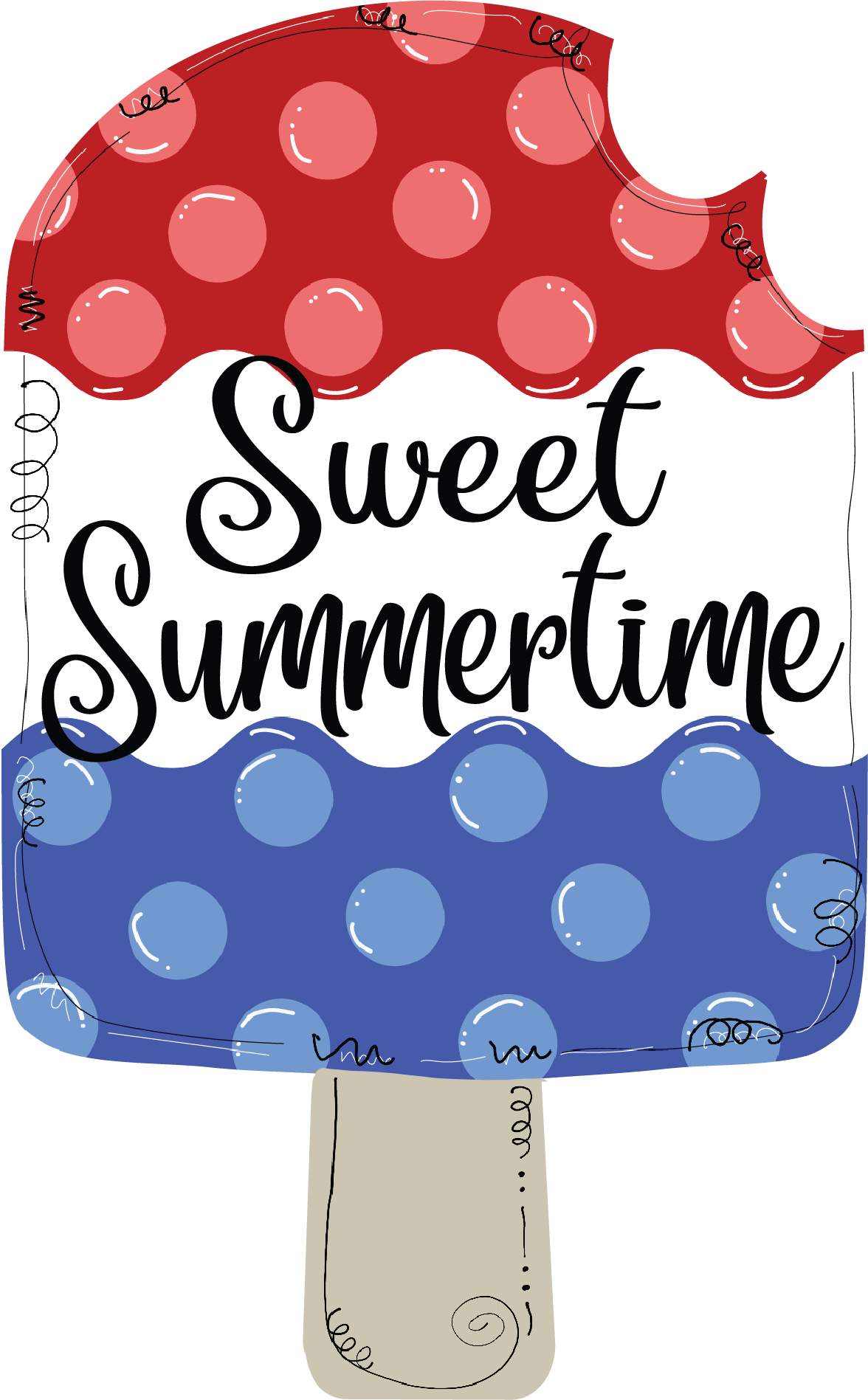 Popsicle Red White and Blue - Sweet Summertime