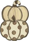 Pumpkin 2 Stack Distressed Cream Polka Dot