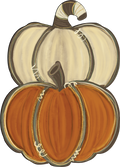Pumpkin 2 Stack Distressed Orange and Cream
