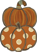Pumpkin 2 Stack Distressed Orange Polka Dot