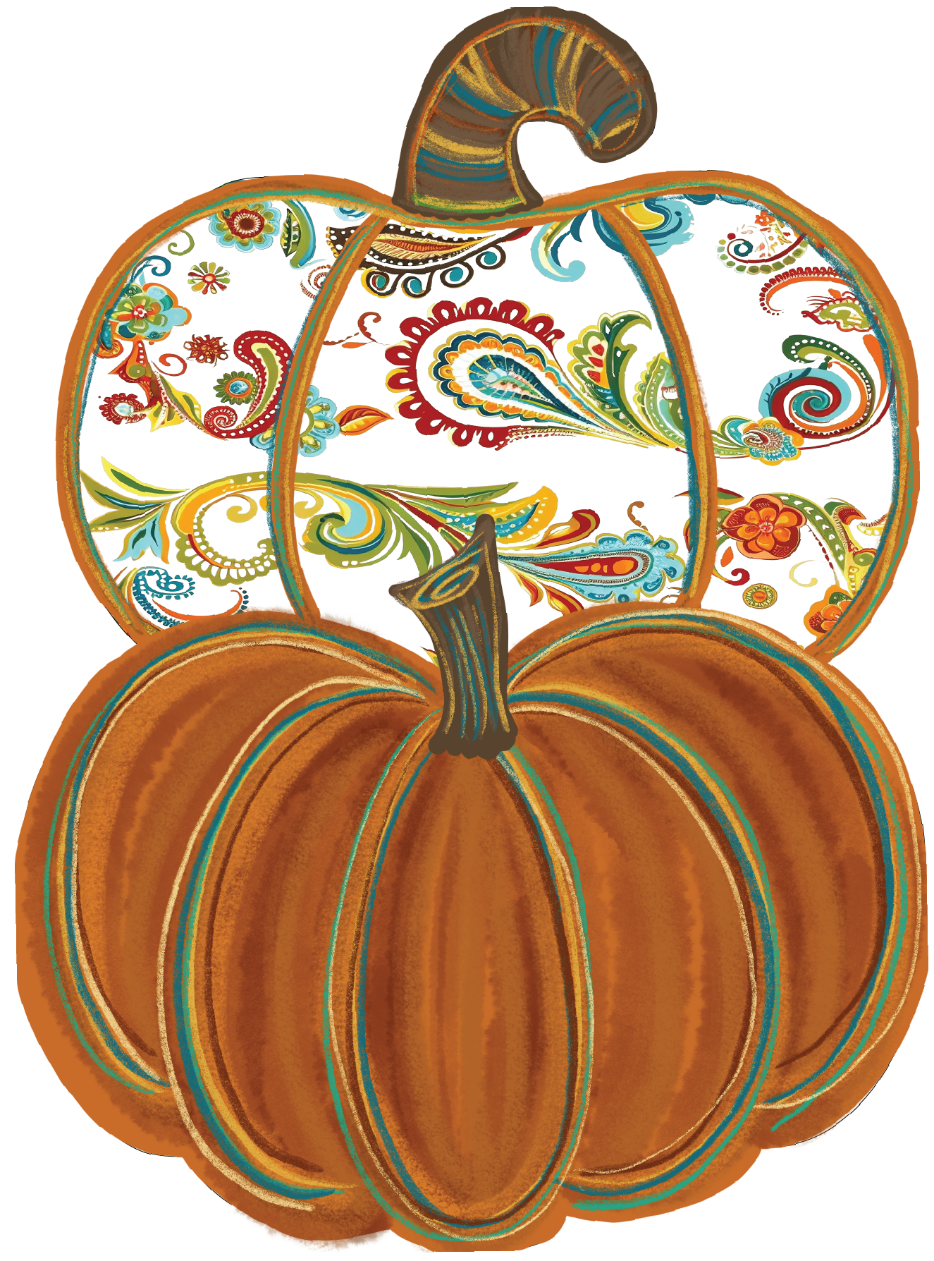 Pumpkin 2 Stack Paisley